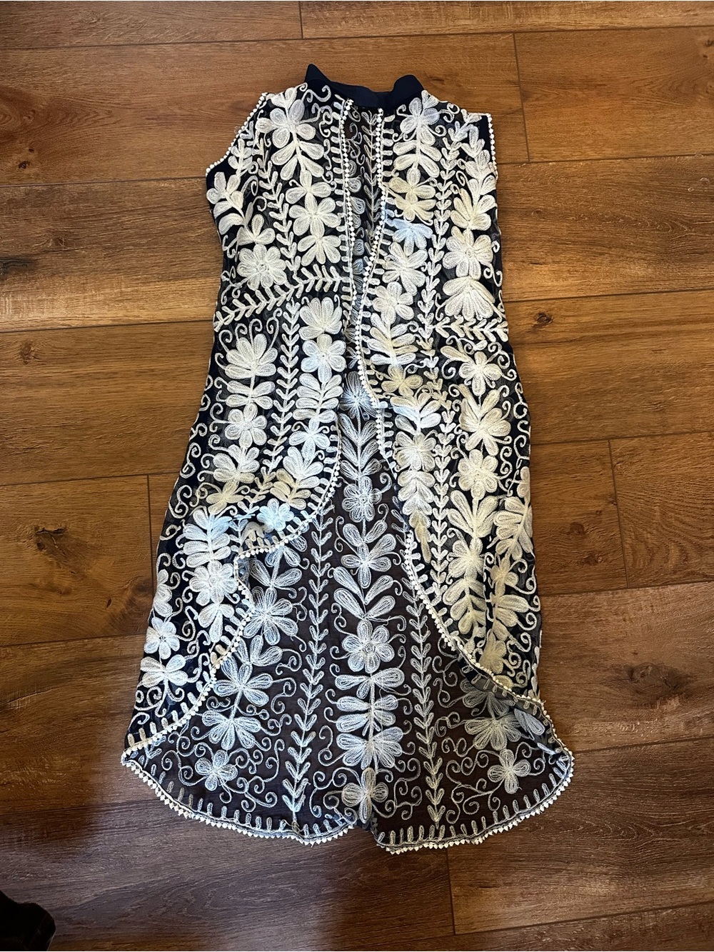 Sheer floral sleeveless vest / dress